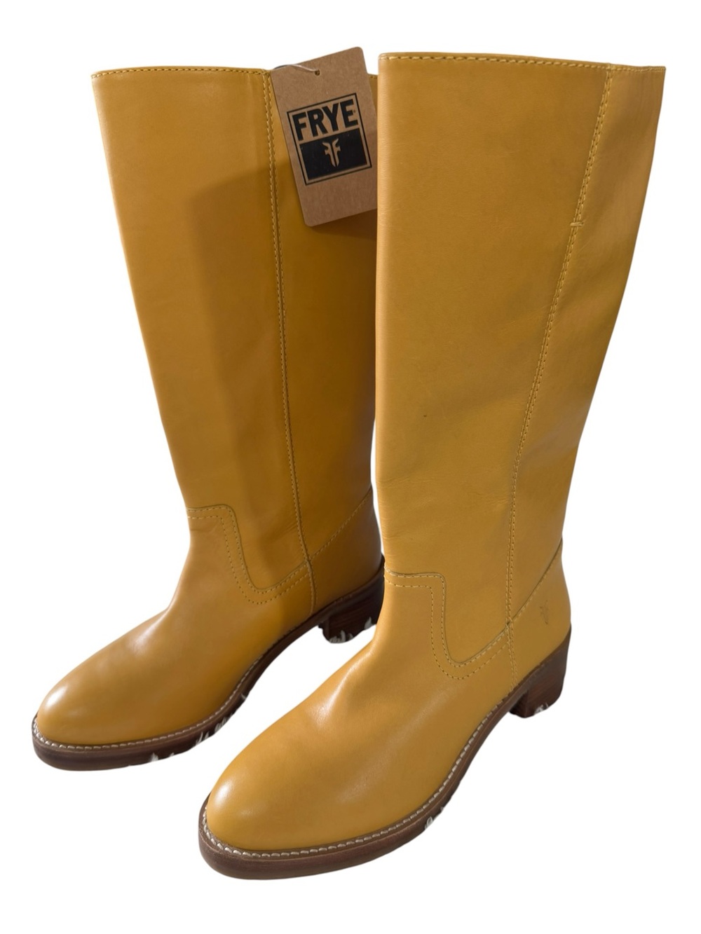 Frye Camryn Campus Tall Boots Womens Banana Leather Riding Pull On Size 8 NEW